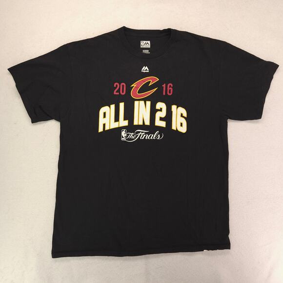 Majestic Cleveland Cavaliers Graphic Basketball Shirt Mens Size XL Black - Picture 2 of 8